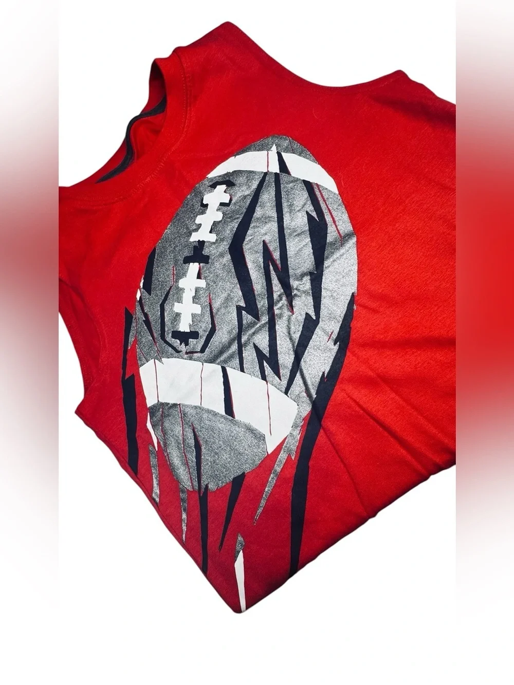 Gymboree Boys Red Football Graphic Tee - Size M (7-8)